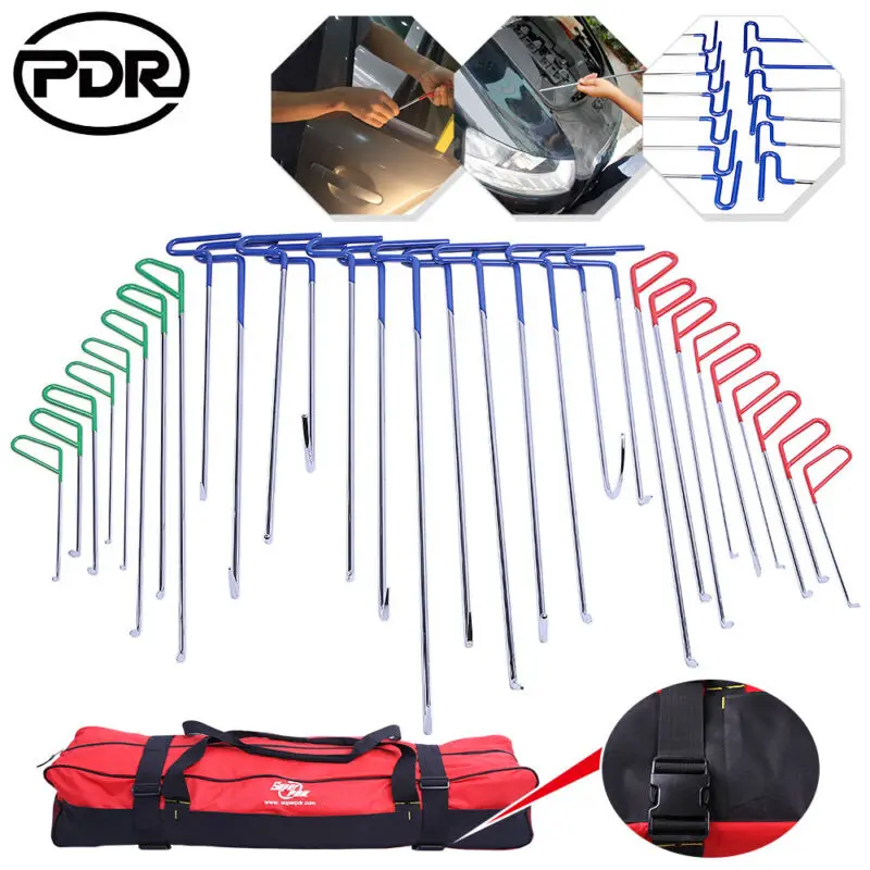 

Super PDR Whale Tail Set 30 Pieces Crowbars 1 piece Bag Dent Damage Repair Tools