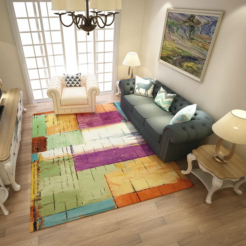 Modern Colorful Abstract Carpets For Living Room Art Rugs ...