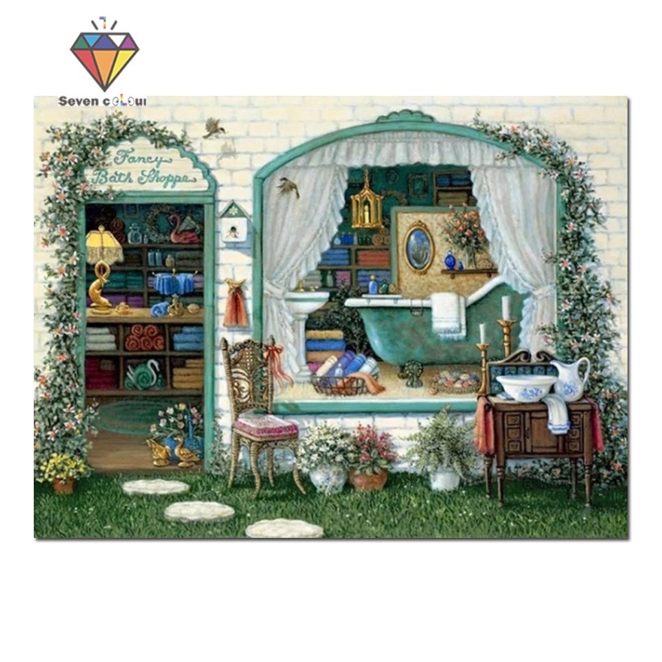 Bathroom Home New 100 Full Area Highlight Diamond Needlework Diy
