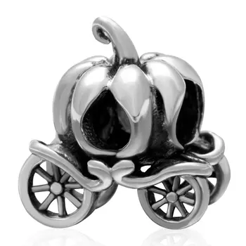 

Genuine 925 Sterling Silver Halloween Pumpkin Car Charm Bead fits DIY European Bracelets