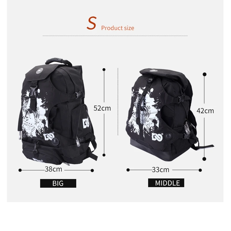 Inline Skates Backpack Bag Roller Skates Shoes Backpack Bag Rollerblade Backpack Bag Adult knapsack shoulder bag