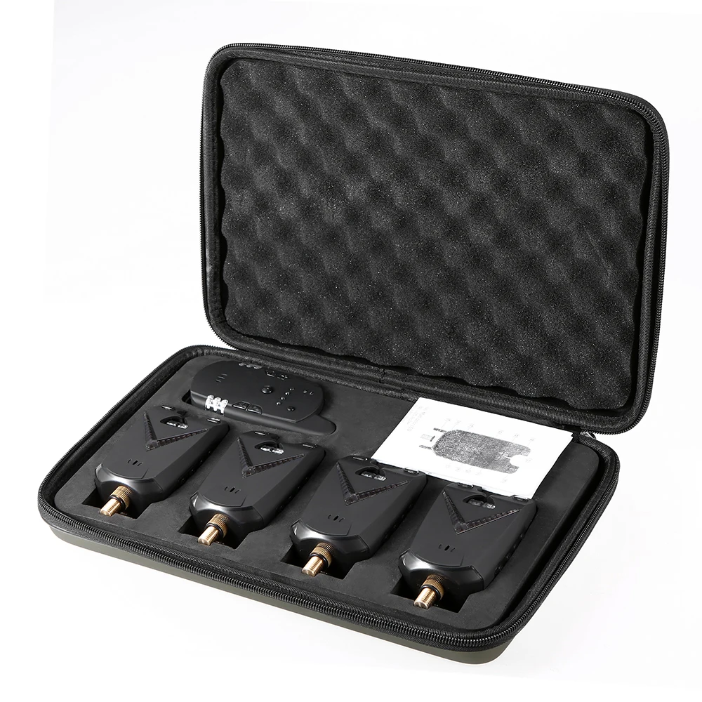 

Lixada Wireless Fishing Bite Alarms Set Fishing Receiver Digital Fishing Alarm Sound Alert Kit Led Alarm Indicator with Case