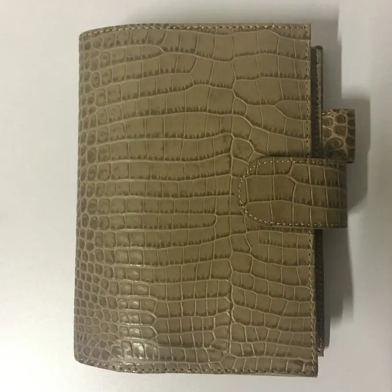 

Yiwi A6/ Personal Genuine Leather Notebook Gold Binder Daily Planner Handmade Agenda Organizer With Money P