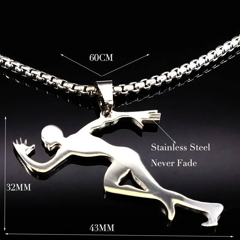 Runner нержавеющая сталь ожерелья и подвески для женщин большой длинный серебряного цвета ожерелья подвески ювелирные изделия colgante N18071