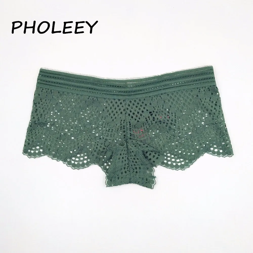 Pholeey новые женские трусики с рисунком сексуальные прозрачные кружевные дышащие