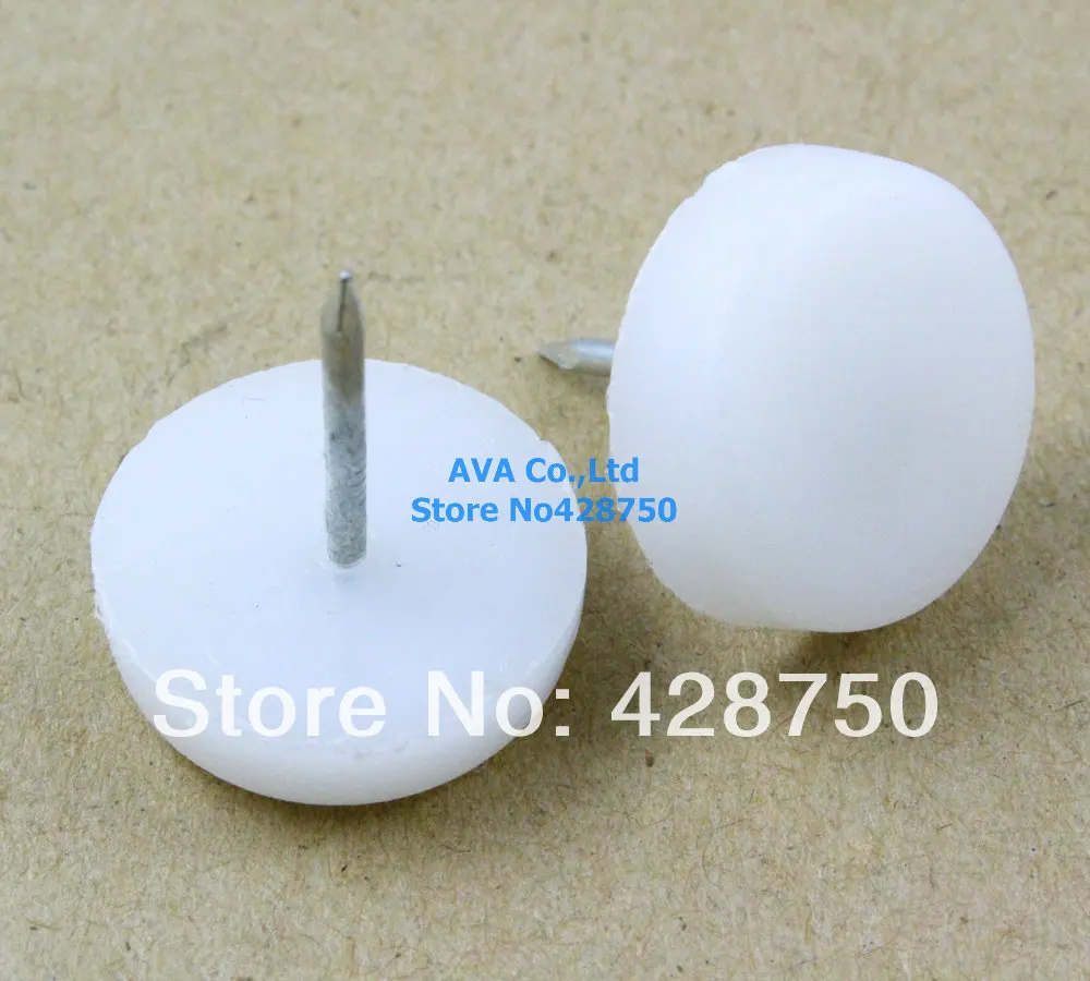 22mm Nylon Furniture Chair Nail Feet Glides Feet Bottom Protect / White