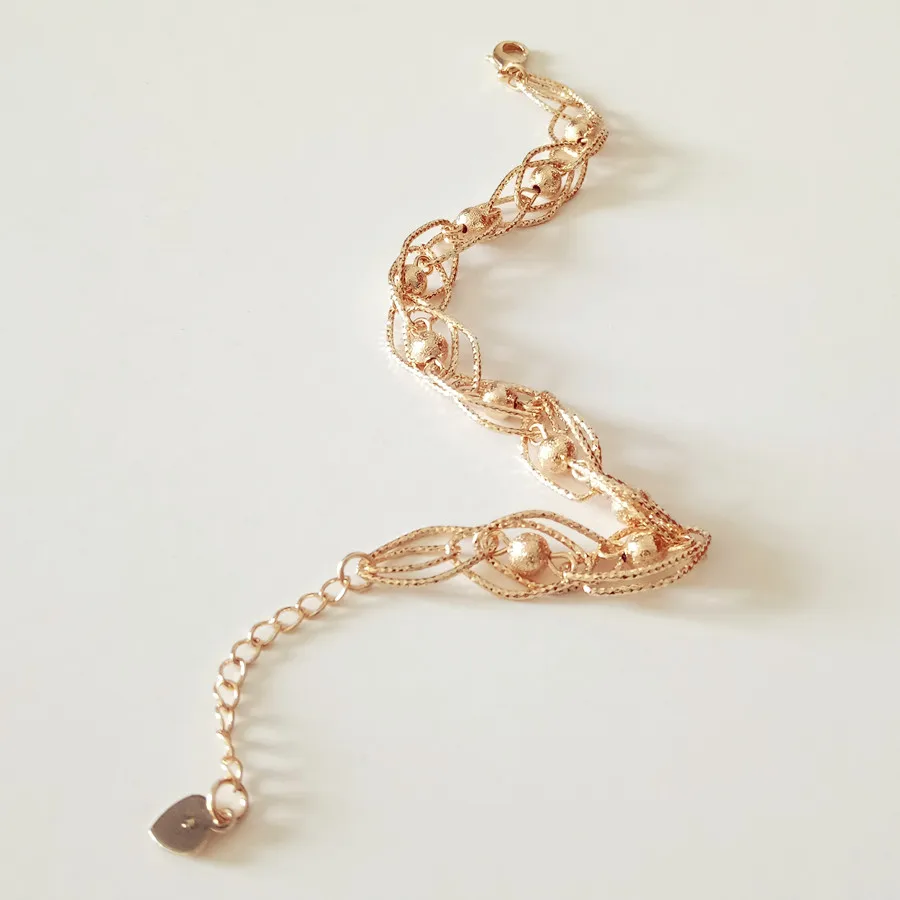 Женский браслет из розового золота 8 мм|women bracelet|link braceletwomen hand |