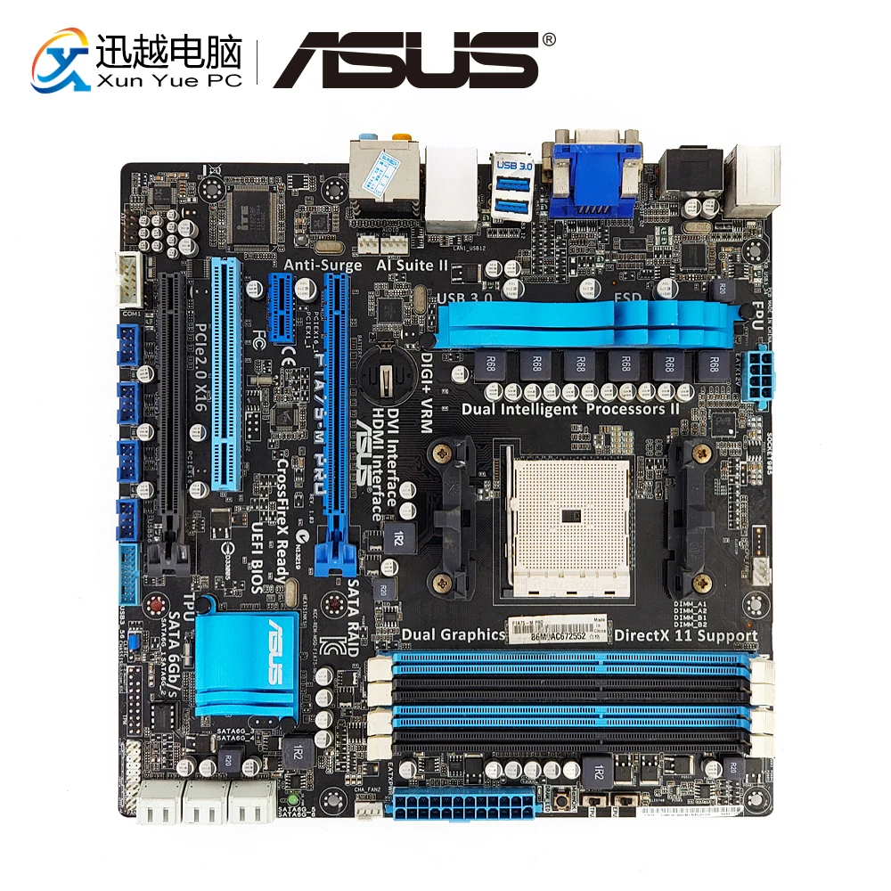 

Asus F1A75-M PRO Desktop Motherboard A75 Socket FM1 DDR3 64G SATA3 USB3.0 VGA DVI HDMI uATX