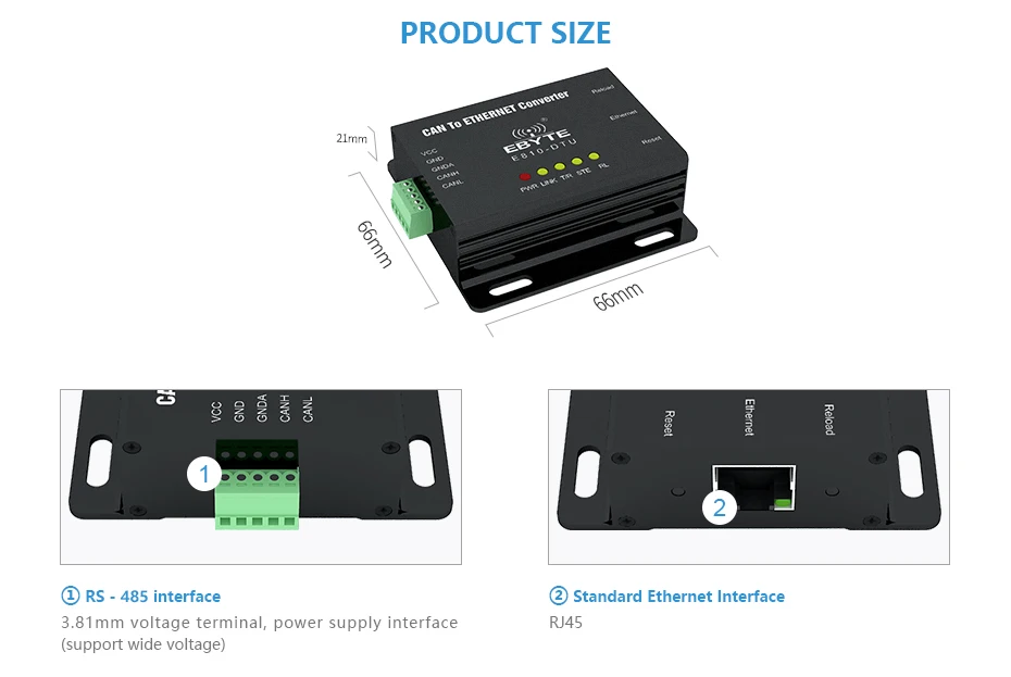 E810-DTU(CAN-ETH) CAN Bus Ethernet Прозрачная передача Modbus Protocal последовательный порт беспроводной трансивер модем