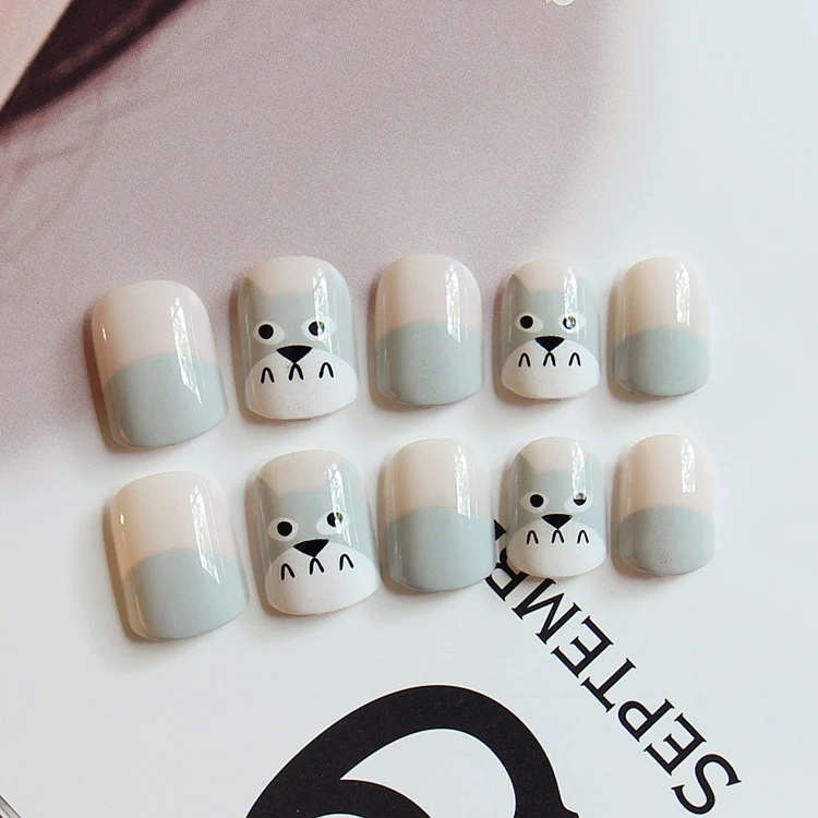 ラブリートトロパターン偽爪日本コミック漫画のパターン純粋な色偽爪でのり短いサイズフルネイルのヒントかわいい Fake Nails Nails With Gluefalse Nails Aliexpress