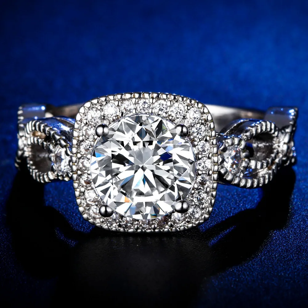 

Original Design Gorgeous cz unique style top quality round cut Ring Cubic Zirconia Hot Ins sterling silver 925