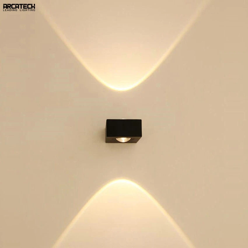 

6W LED Wall Lamp Aluminum Painted Wall Sconce Hotel Bedside Corridor Background Wall Light Outdoor Garden Patio Wall Light AT-23