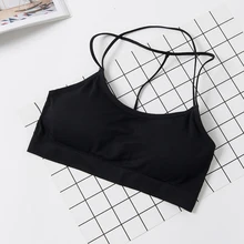 Летние бесшовная на бретелях на подкладке бюстгальтер без косточек женский однотонный с лямкой на шее сексуальный бюстье
