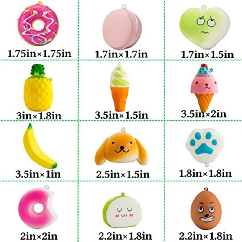 Random 40Pcs Jumbo medium mini Slow Rising squishies package cut Kawaii Scented Mini Soft Squishy Bread 4