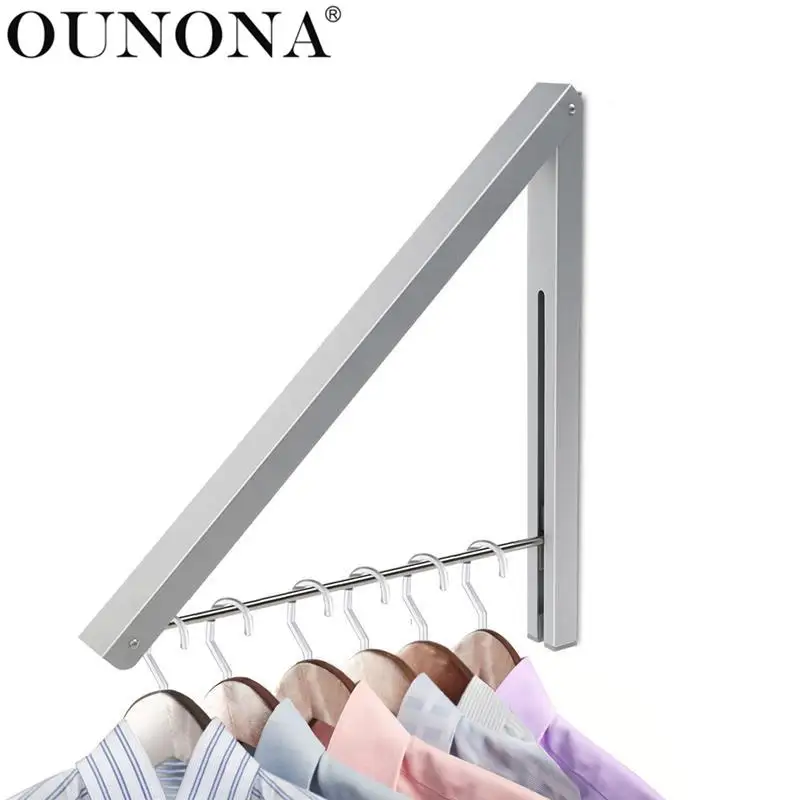 

2 PCS Alumimum Wall Adjustable Clothes Hanger Rack Bracket for Laundry Organization Closet Storage System Silver