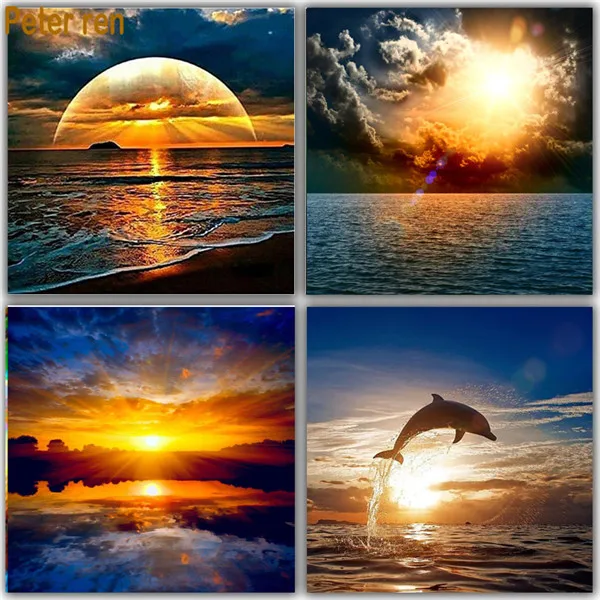 DIY Diamond Painting Moonlight s Pictures Rhinestones Mosaic Full Square Drill Embroidery Landscape Home Decor Hobby | Дом и сад