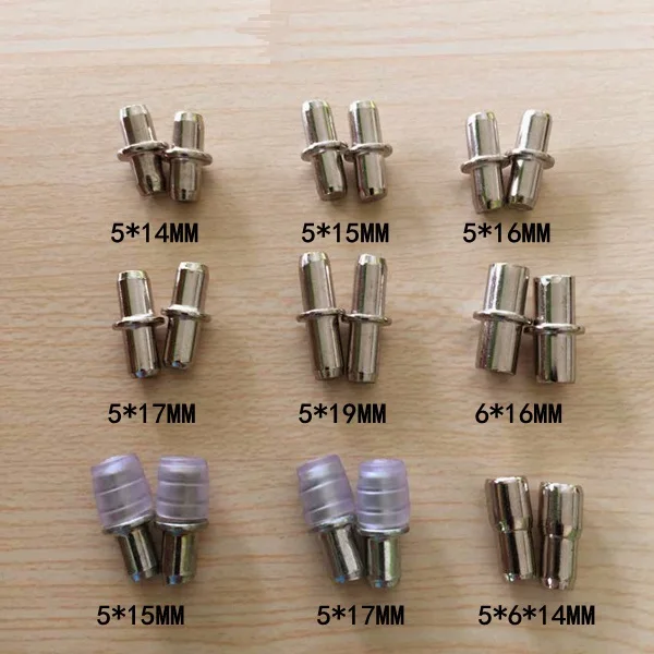 

200Pcs/Lot Premintehdw Nickel Shelf Supports With 5mm 6mm Pin Studs Cabinet Support Divided Pin Shelf Rest Glass Sleeve