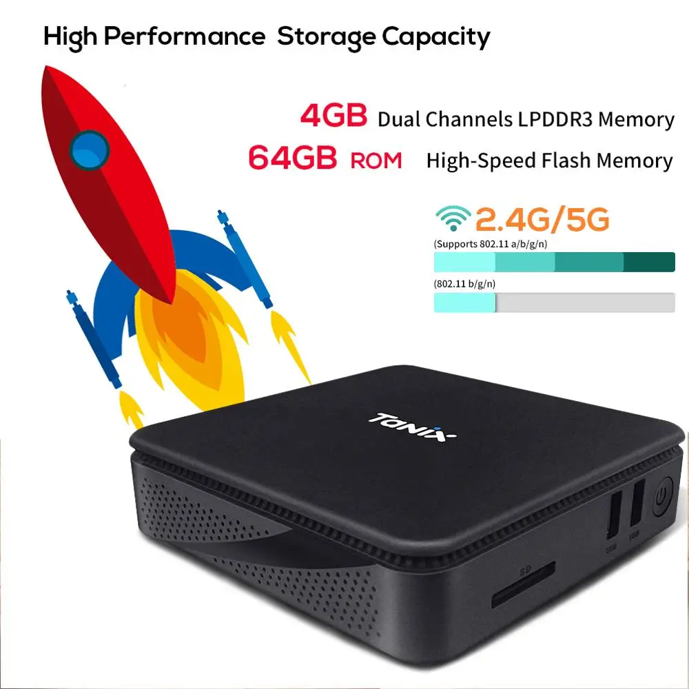 LEMADO TX85 Мини ПК ТВ коробка Windows 10 для Intel Atom X5 Z8350 4G 64G память 2 + 5 8G двойной Wifi