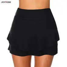 JOYMODE, бикини с высокой талией,, женский купальник, двухслойный, простая пляжная юбка, черные, пляжные, вечерние, купальный костюм, купальник