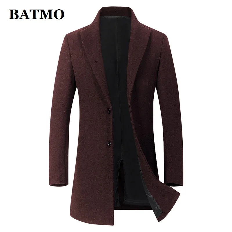 BATMO Новое поступление осенний высококачественный шерстяной Повседневный Тренч для мужчин, мужские шерстяные куртки, большие размеры M-4XL 1909
