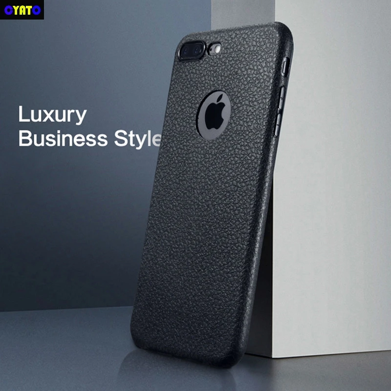 

Cyato Luxury Leather Skin Case For iPhone 7 6 Case Ultra Thin Soft TPU Cover For iPhone X 8 7 6s Plus Case Coque Funda Bag