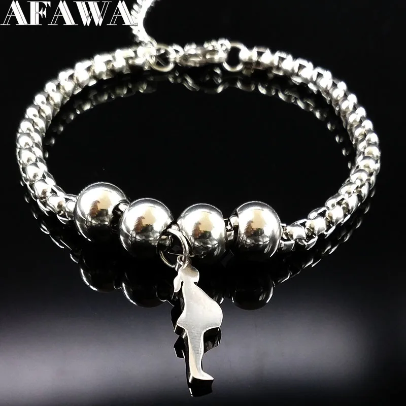 Модный браслет из нержавеющей стали для беременных женщин Серебряный цветный бусины браслет для женщин подарок ювелирные изделия pulsera hombre BB1102B