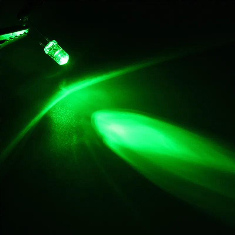 50 шт. светодиодный светильник с излучающими диодами Комплект ламп 5 мм круглый прозрачный топ 5 цветов красный зеленый синий желтый белый ассортимент