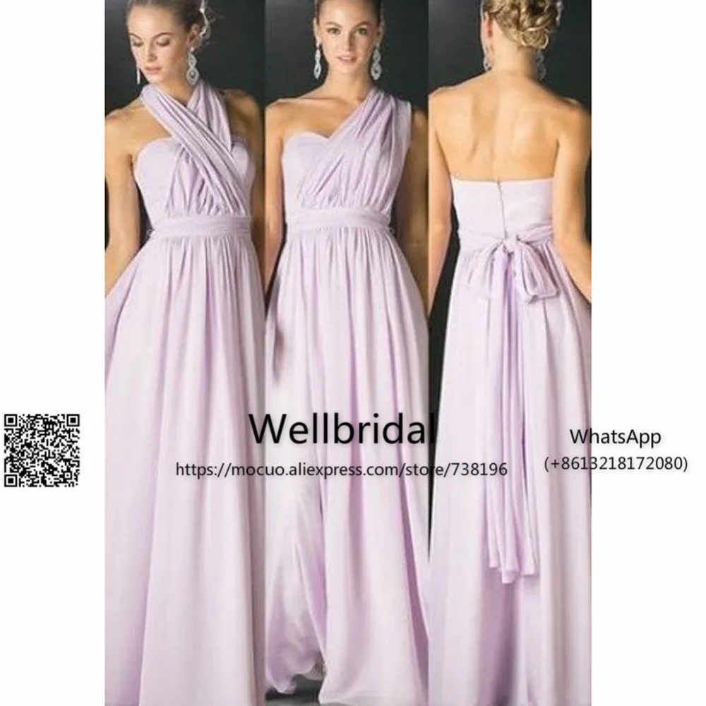 Lilac Bridesmaid Dress,Chiffon Long Bridesmaid Dress,Convertible Bridesmaid Dress
