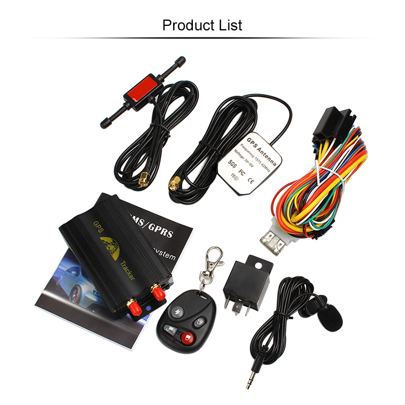 TK103B Vehicle Free shipping Car GPS Tracker 103B with Remote Control GSM Alarm SD Card Slot