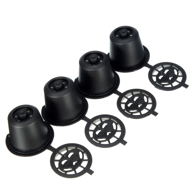 

HOT-4x rechargeabI117850 le reusable coffee capsules Pods for Nespresso machines spoon