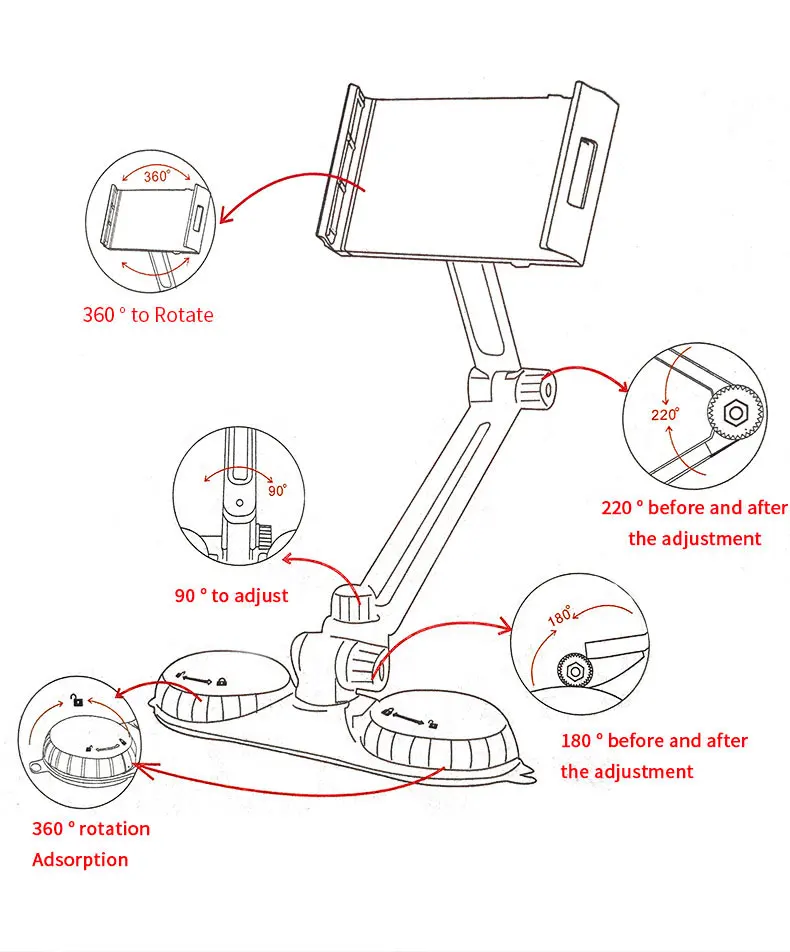 Универсальная крепкая присоска для планшета, держатель для телефона, кронштейн, поддержка для iPhone, iPad, samsung, Xiaomi, планшет, телефон, стол, настенное крепление, подставка