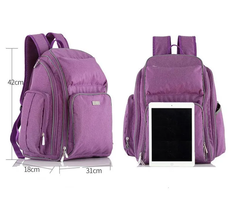 Brand New Baby&Mother Diaper Bags Mummy Backpacks Nappy Changing Bag Maternal Shoulder Large Capacity Mother Backpack,Purple,Red09