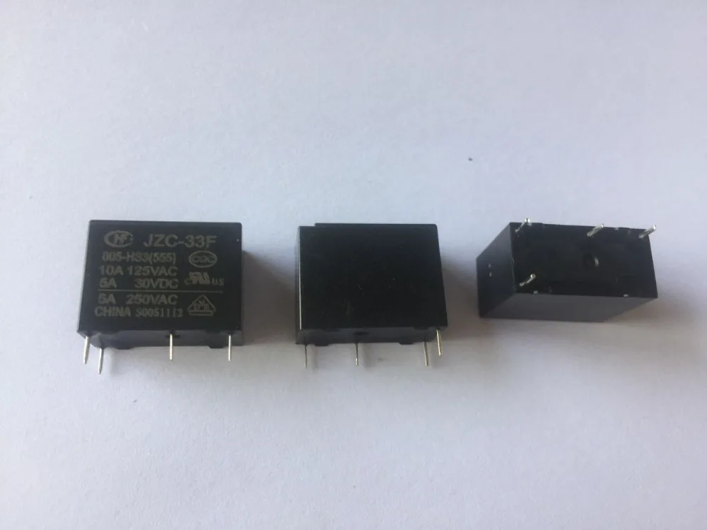 10 шт./лот Мощность реле JZC-33F HF33F-005-HS3 HF33F-012-HS3 HF33F-024-HS3 5A250VAC 4PIN