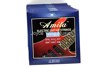 

10 Sets of Amila AE100 Electric Guitar Strings 1st-6th Nickel Round Wound Strings 010-046 Free Shipping Wholesales