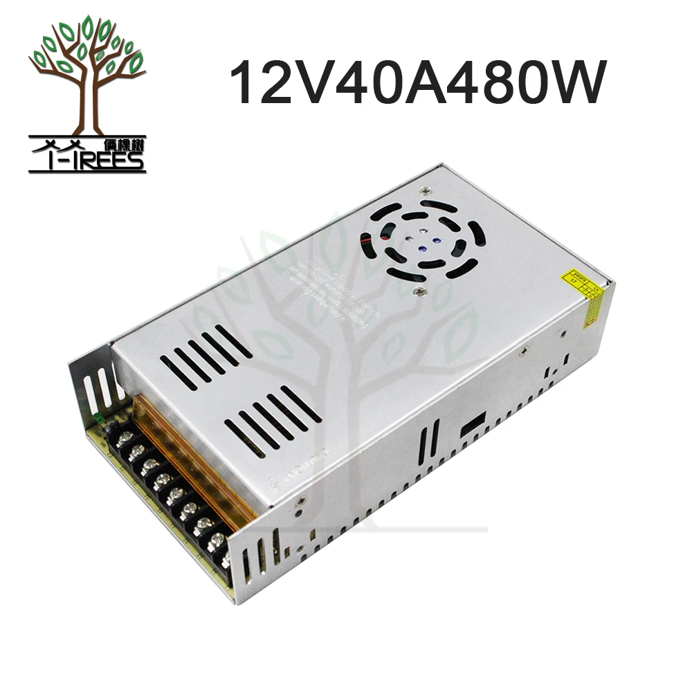 

Single Output Switching power supply 12V 40A 480W Transformer 220V AC To DC 12 V SMPS For Electronics Led Strip Display 12V40A