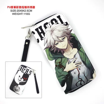 

Anime Danganronpa Naegi Makoto Monokuma PU Long Wallet/Cell Phone Clutch Purse/Portable Zipper Money Bag for Gift