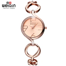 WEIQIN Marca Relojes Mujeres de Moda de Lujo Cristalino del Oro Reloj de Pulsera de Cuarzo resistente a los Golpes Impermeable Relogio Feminino orologio donna