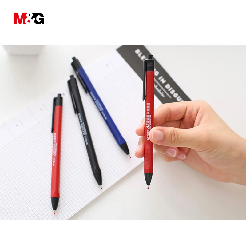 M&G wholesale 5pcs classic ballpoint gel pen for school writing