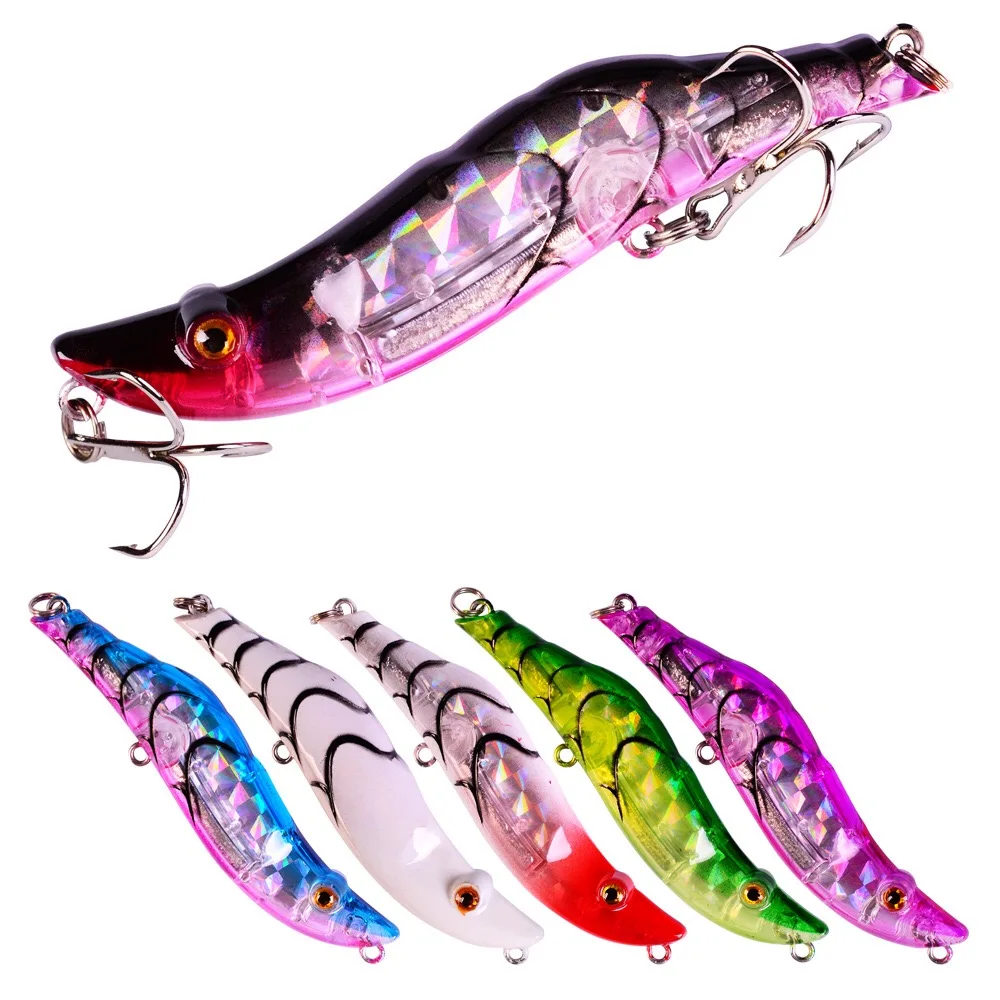 

Squid Hook 8.2cm 14.7g Hard Lure Fishing Artificial Bait Anzois Para Pesca Sabiki Rigs Minnow Luminous Wood Squid Jig Shrimp