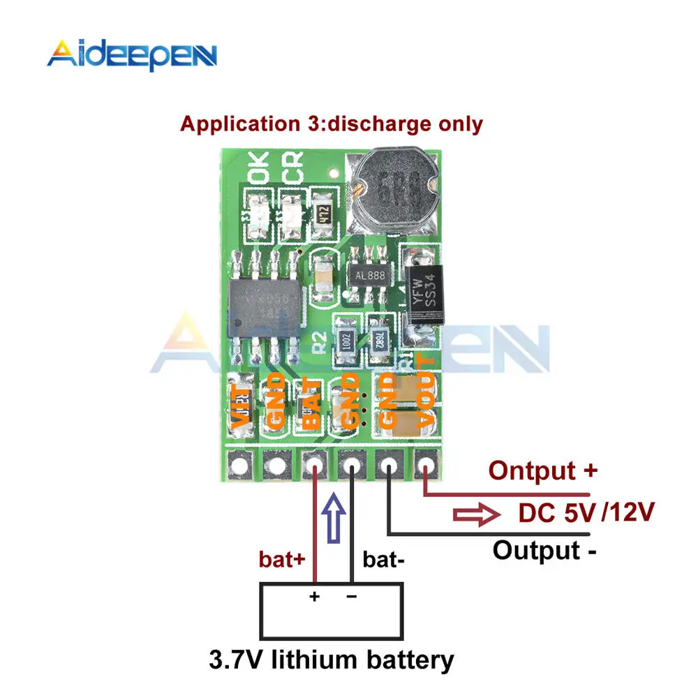 DC 5 в 12 В разрядная плата DC преобразователь Повышающий Модуль UPS Diy Li-lon LiPo литиевая батарея