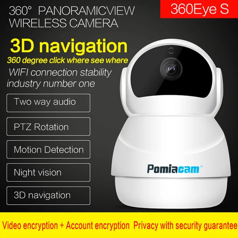 Achat Date Bonhomme De Neige Wifi Caméra 360 Degrés Fisheye Intérieur PTZ IP Caméra 1080 p de Sécurité À Domicile CCTV Caméra Baby Monitor Mouvement détection