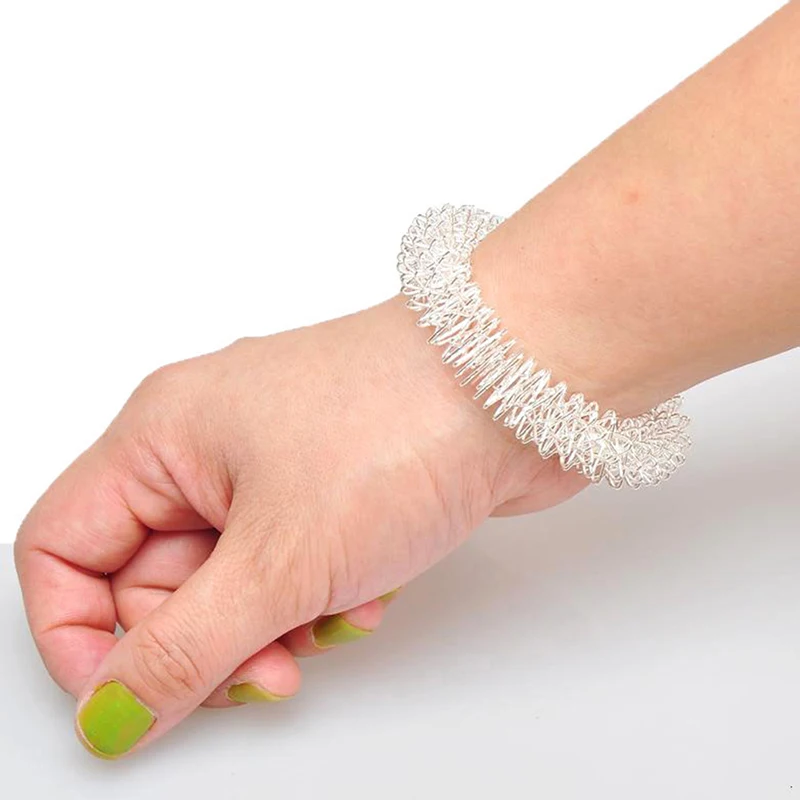 Finger massage ring wrist massage hand acupuncture metal ring for men women health care relaxation