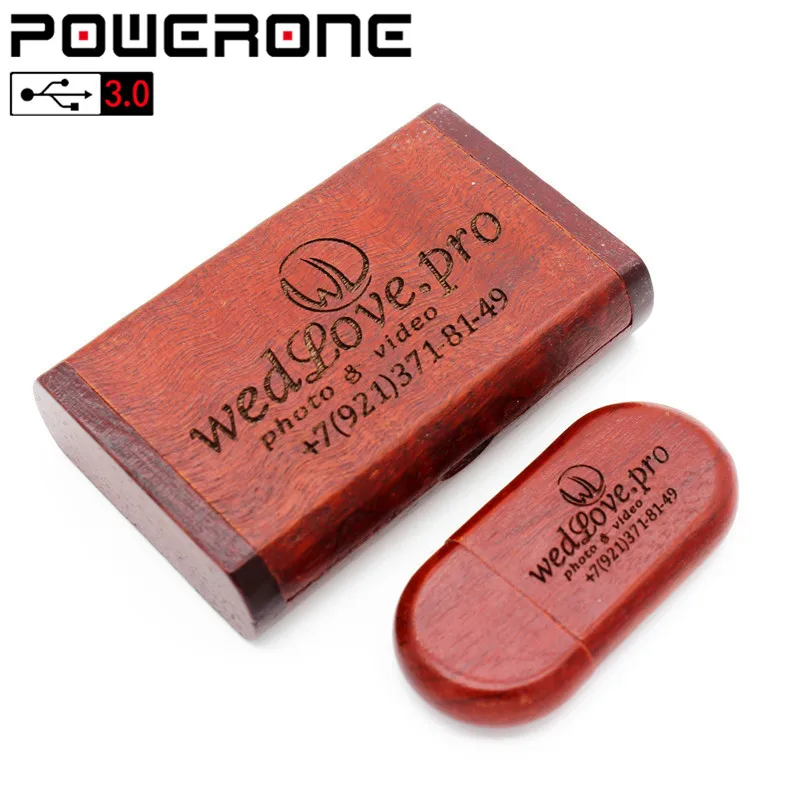 POWERONE usb 3,0 Логотип Деревянный+ коробка персональный логотип печать Ручка-накопитель 8 ГБ 16 ГБ 32 ГБ 64 Гб usb флеш-накопитель Флешка U диск карта памяти