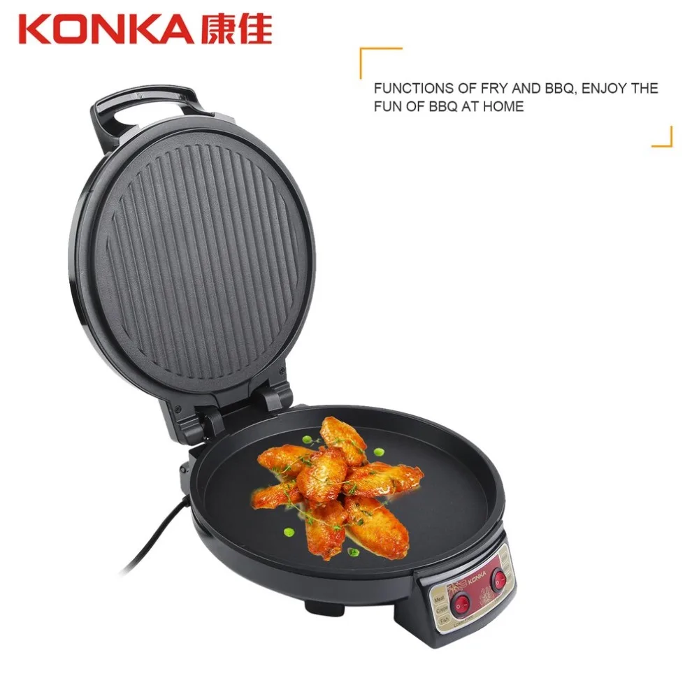 KONKA 900W 220V 50Hz электрическая сковорода& Backer двухстороннее нагревание выпечки сковорода машина для Хо использовать держать кухня использовать KBP-3201