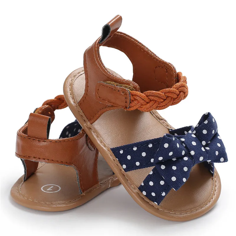  New Fashion Hot Newborn Kids Infant Baby Girls Flower Bow-Knot Soft Sole Sandals Anti-slip Sneaker 
