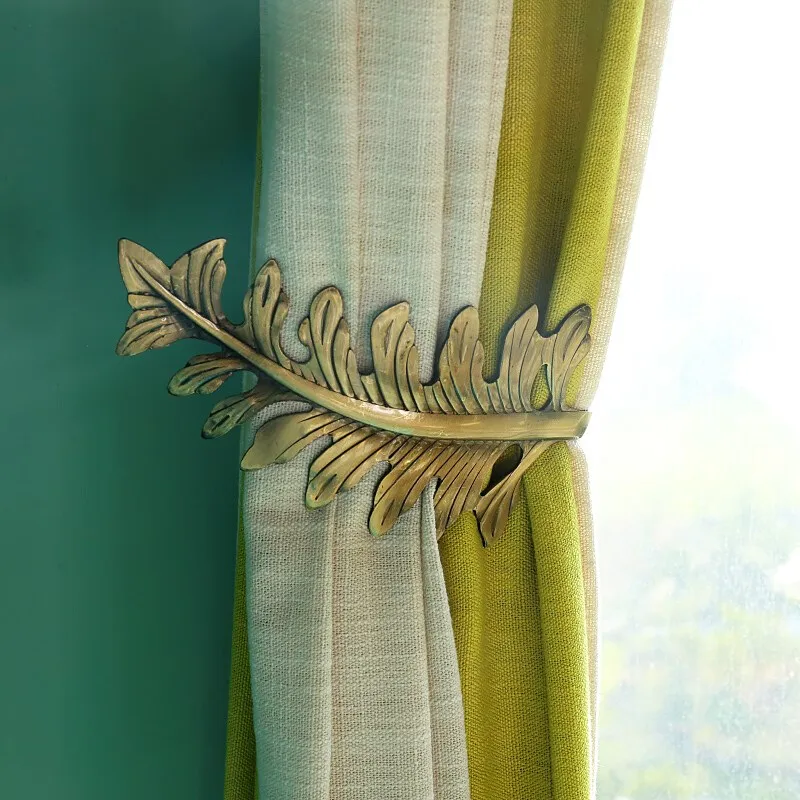 

2pcs/set Leaf Curtain Tieback Holder Tie Backs Bedroom Living Room Curtain Decoration Accessories Holdback Metal Curtain Hook