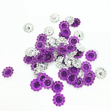 200 шт 11 мм фиолетовые акриловые кристаллы-стразы круглые подсолнухи Аппликации/Свадебные украшения
