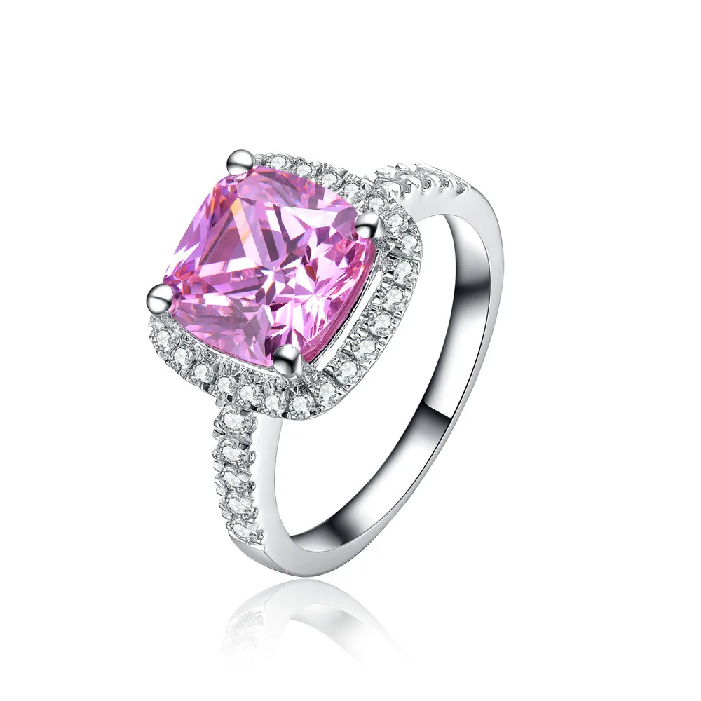super halo style 2ct pink excellent synthetic diamonds engagement rings promise fine jewelry for lady never - Pink Diamond Wedding Rings super halo style 2ct pink excellent synthetic diamonds engagement rings promise fine jewelry for lady never - Pink Diamond Wedding Rings