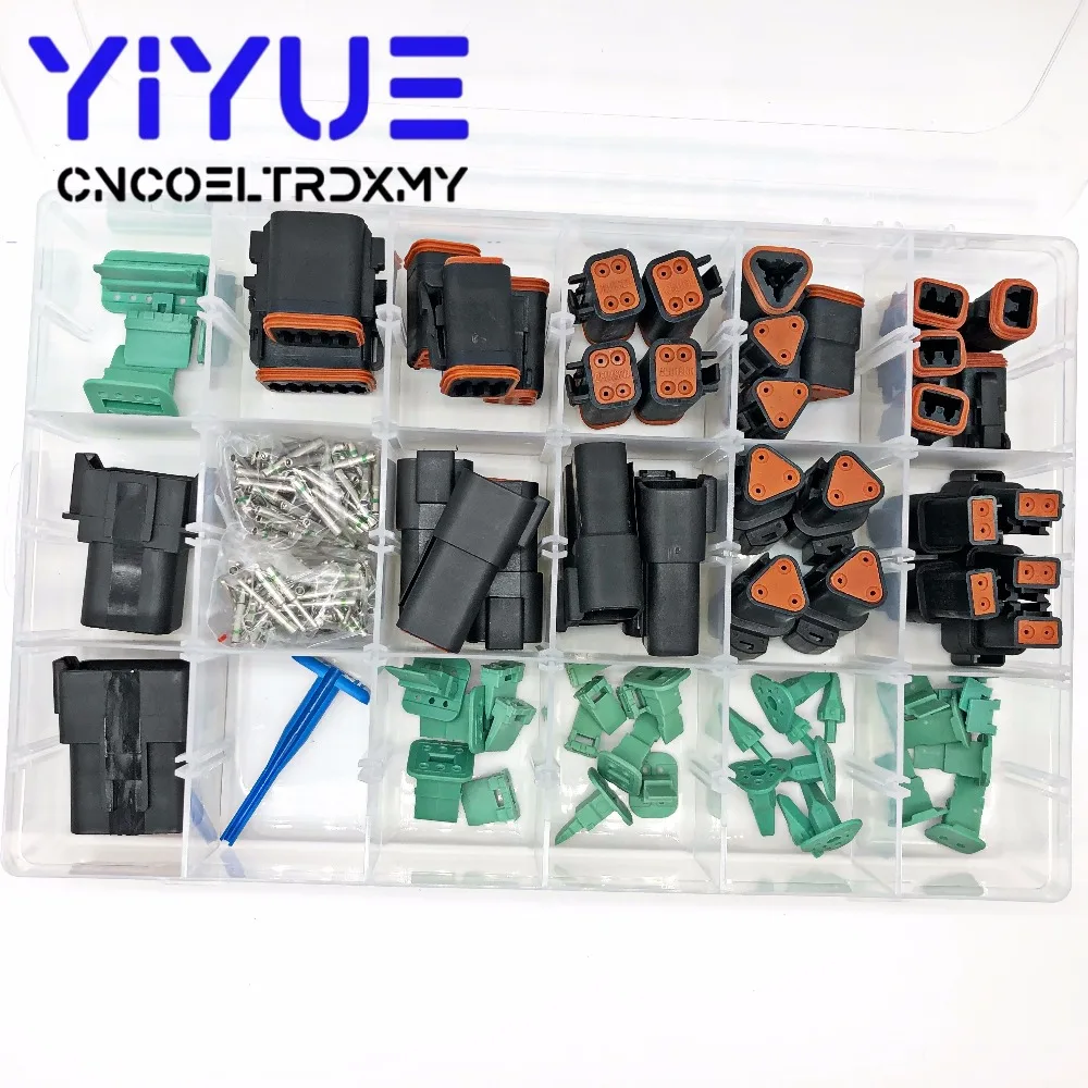 225pcs Deutsch DT automotive connectors kit + 14AWG Solid Terminals + removal tool 0411-336-1605 (12)