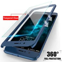 Capa de 360 graus para huawei p smart, capa para huawei p smart p20 p10 p9 lite nova 2 2i plus honor 6x7x8 9 9i v9 10 pc rígido com vidro